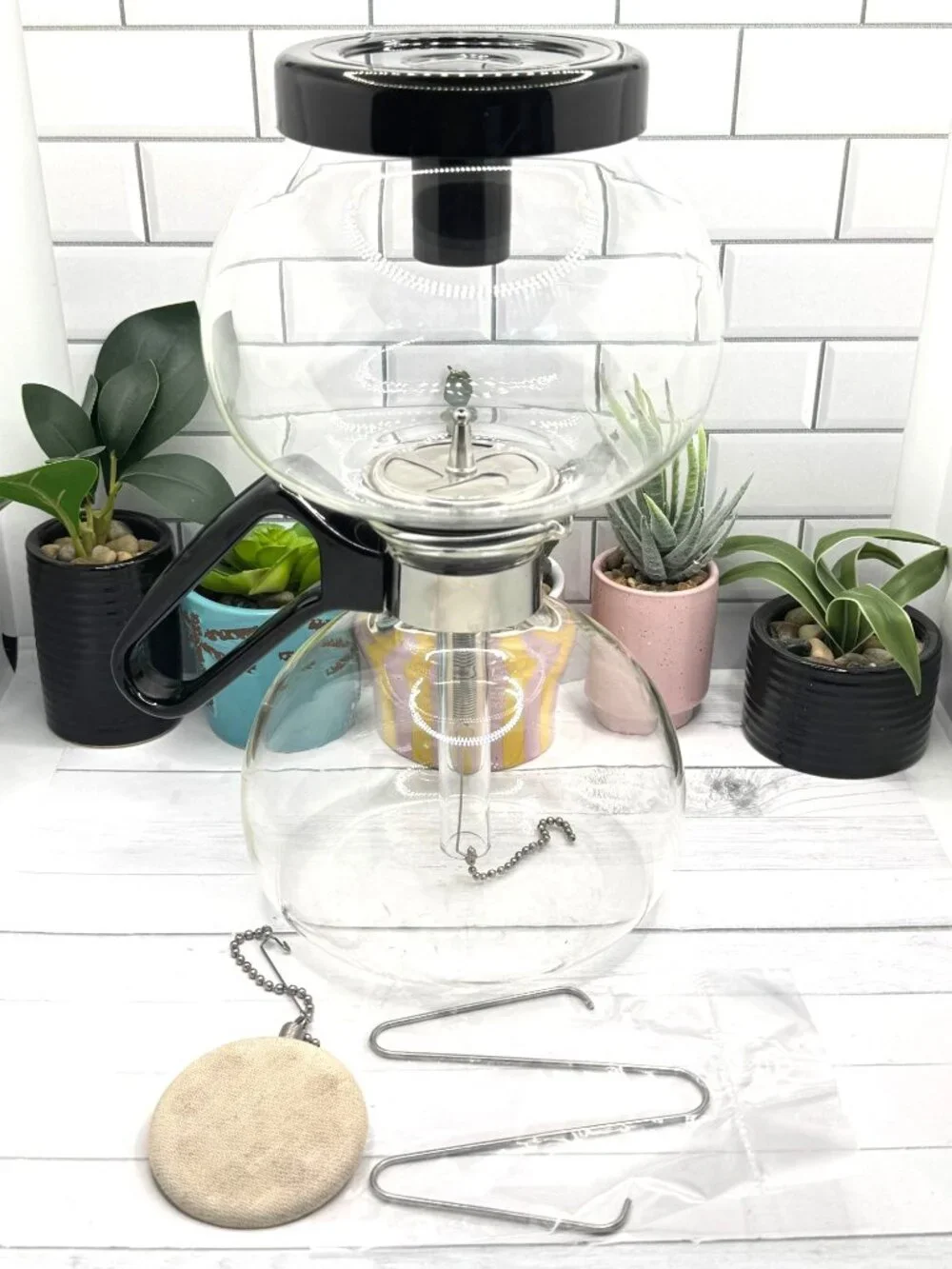 Yama 8-Cup Stove Top Coffee Siphon Brewer Heat-Resistant Glass 32 Oz SY-8